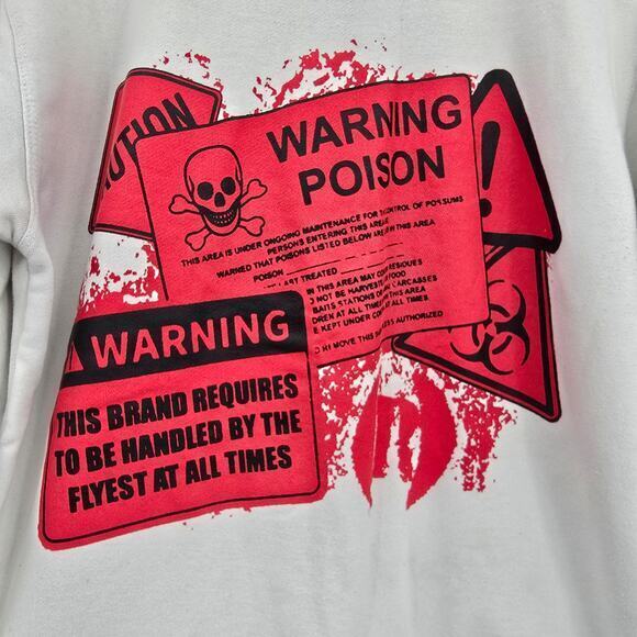 Poison Iv Men's Streetwear Graphic Distressed Sweatshirt T-Shirt White Red Large - Picture 7 of 11
